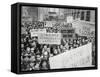 Italian Men in Naples Waved Banners and Signs as They Demonstrated in Naples-null-Framed Stretched Canvas