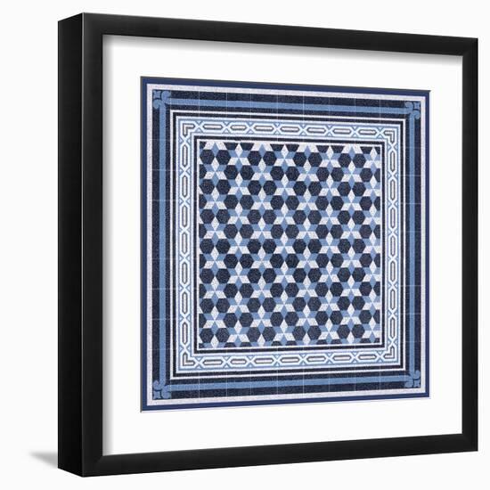 Italian Mosaic in Blue III-Vision Studio-Framed Art Print