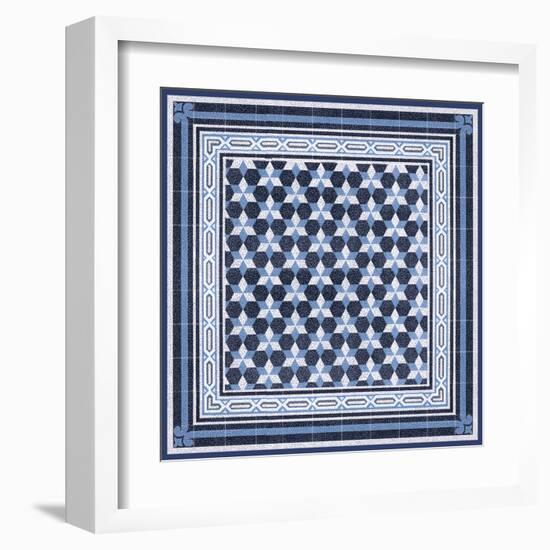 Italian Mosaic in Blue III-Vision Studio-Framed Art Print
