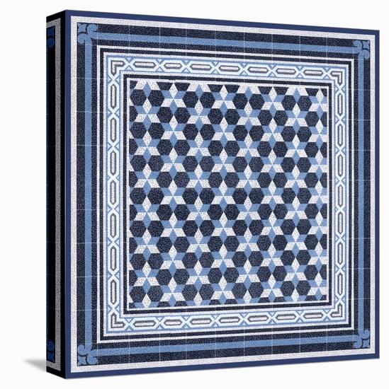 Italian Mosaic in Blue III-Vision Studio-Stretched Canvas