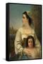 Italian Mother and Child, 1868 (Oil on Canvas)-Thomas Hicks-Framed Stretched Canvas