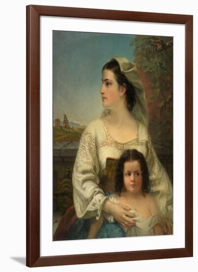 Italian Mother and Child, 1868 (Oil on Canvas)-Thomas Hicks-Framed Giclee Print