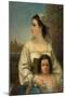 Italian Mother and Child, 1868 (Oil on Canvas)-Thomas Hicks-Mounted Giclee Print