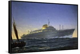 Italian Motor Ship Africa Built for Lloyd Trieste and Used as Cruise Ship-null-Framed Stretched Canvas