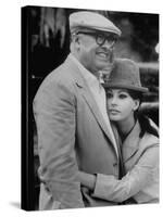 Italian Movie Director Carlo Ponti and His Actress Wife Sophia Loren Outside Villa-Alfred Eisenstaedt-Stretched Canvas