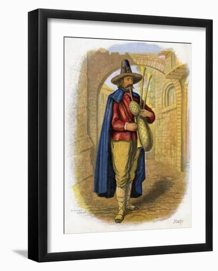 Italian Musician, 1809-W Dickes-Framed Giclee Print