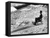 Italian Officer Enjoying a Sled Ride in the Italian Alps-Alfred Eisenstaedt-Framed Stretched Canvas