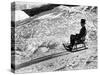 Italian Officer Enjoying a Sled Ride in the Italian Alps-Alfred Eisenstaedt-Stretched Canvas