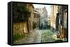 Italian Old Street . Tuscany-ZoomTeam-Framed Stretched Canvas