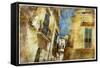 Italian Old Town Streets- Lecce-Maugli-l-Framed Stretched Canvas