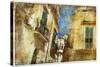 Italian Old Town Streets- Lecce-Maugli-l-Stretched Canvas