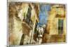 Italian Old Town Streets- Lecce-Maugli-l-Mounted Art Print