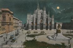Piazza Del Duomo, Milan. Postcard Sent in 1913-Italian Photographer-Framed Giclee Print