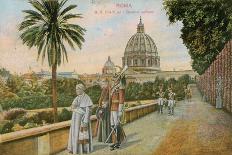 Pope Pius X in the Gardens of the Vatican, Rome. Postcard Sent in 1913-Italian Photographer-Framed Giclee Print