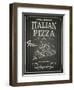 Italian Pizza Poster on Black Chalkboard-hoverfly-Framed Art Print