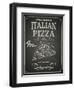 Italian Pizza Poster on Black Chalkboard-hoverfly-Framed Art Print