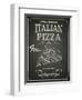 Italian Pizza Poster on Black Chalkboard-hoverfly-Framed Art Print