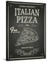 Italian Pizza Poster on Black Chalkboard-hoverfly-Stretched Canvas