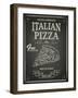 Italian Pizza Poster on Black Chalkboard-hoverfly-Framed Art Print