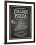 Italian Pizza Poster on Black Chalkboard-hoverfly-Framed Art Print