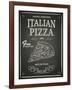 Italian Pizza Poster on Black Chalkboard-hoverfly-Framed Art Print