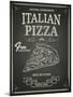 Italian Pizza Poster on Black Chalkboard-hoverfly-Mounted Art Print
