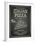 Italian Pizza Poster on Black Chalkboard-hoverfly-Framed Art Print