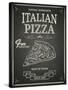 Italian Pizza Poster on Black Chalkboard-hoverfly-Stretched Canvas