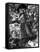Italian Refugee Women Carrying Their Belongings in Baskets, While Fleeing Their Homes in WWII-Robert Capa-Framed Stretched Canvas