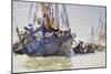 Italian Sailing Vessels at Anchor (Watercolour over Indications in Graphite on Rough Paper)-John Singer Sargent-Mounted Giclee Print