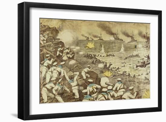 Italian Sailors Fight Back Austrians at Pelagosa Island, 1918, World War I, Croatia-null-Framed Giclee Print