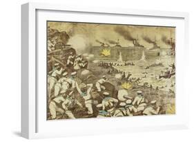 Italian Sailors Fight Back Austrians at Pelagosa Island, 1918, World War I, Croatia-null-Framed Giclee Print