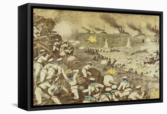 Italian Sailors Fight Back Austrians at Pelagosa Island, 1918, World War I, Croatia-null-Framed Stretched Canvas