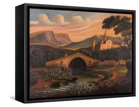 Italian Scene with Bridge, 1840-1860-Thomas Chambers-Framed Stretched Canvas