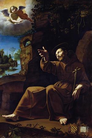 St. Francis of Assisi Consoled by an Angel Musician