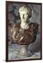 Italian Sculpted Statuary and Breccia Marble Bust of Caesar Augustus, 19th Century-null-Framed Giclee Print