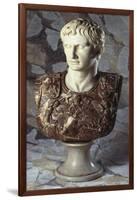 Italian Sculpted Statuary and Breccia Marble Bust of Caesar Augustus, 19th Century-null-Framed Giclee Print