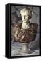 Italian Sculpted Statuary and Breccia Marble Bust of Caesar Augustus, 19th Century-null-Framed Stretched Canvas