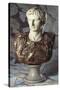 Italian Sculpted Statuary and Breccia Marble Bust of Caesar Augustus, 19th Century-null-Stretched Canvas