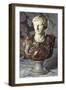 Italian Sculpted Statuary and Breccia Marble Bust of Caesar Augustus, 19th Century-null-Framed Giclee Print