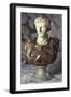 Italian Sculpted Statuary and Breccia Marble Bust of Caesar Augustus, 19th Century-null-Framed Giclee Print