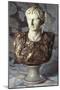 Italian Sculpted Statuary and Breccia Marble Bust of Caesar Augustus, 19th Century-null-Mounted Giclee Print