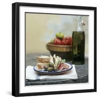 Italian Snack with Hard Cured Sausage, Olives and Cheese-Eising Studio - Food Photo and Video-Framed Photographic Print