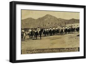 Italian Squadron Commander, Captain Carchidi Cheren Inspecting "Hawk Feathers"-null-Framed Giclee Print