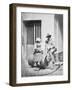 Italian Street Musicians at Entrance to 21 Quai De Bourbon, C.1854-Charles Nègre-Framed Photographic Print