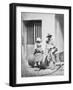 Italian Street Musicians at Entrance to 21 Quai De Bourbon, C.1854-Charles Nègre-Framed Photographic Print