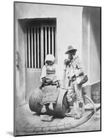 Italian Street Musicians at Entrance to 21 Quai De Bourbon, C.1854-Charles Nègre-Mounted Photographic Print