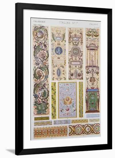 Italian Style Decoration, Plate LXXXVI from Grammar of Ornament-Owen Jones-Framed Giclee Print