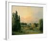 Italian Tempietto in a Park-Hubert Robert-Framed Art Print