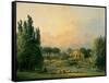 Italian Tempietto in a Park-Hubert Robert-Framed Stretched Canvas